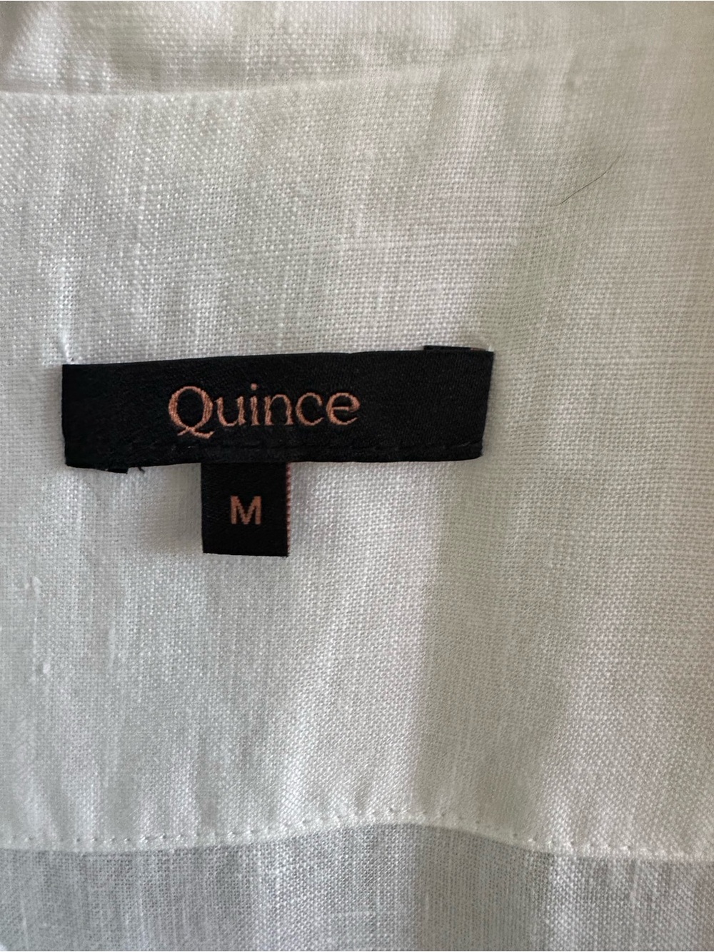 Quince 100% European Linen White Camp Collar Short Sleeve Button Front Shirt M - Picture 3 of 8